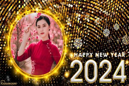Tạo khung ảnh chúc mừng năm mới 2024 lấp lánh