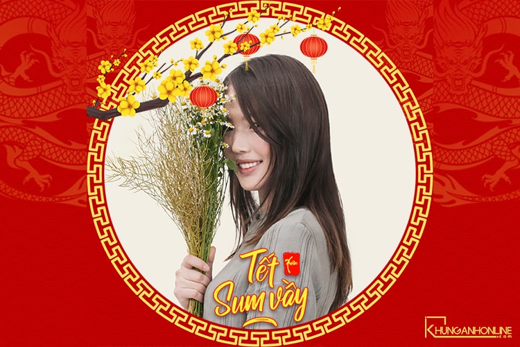 Tạo avatar Tết sum vầy đẹp với hoa mai trực tuyến